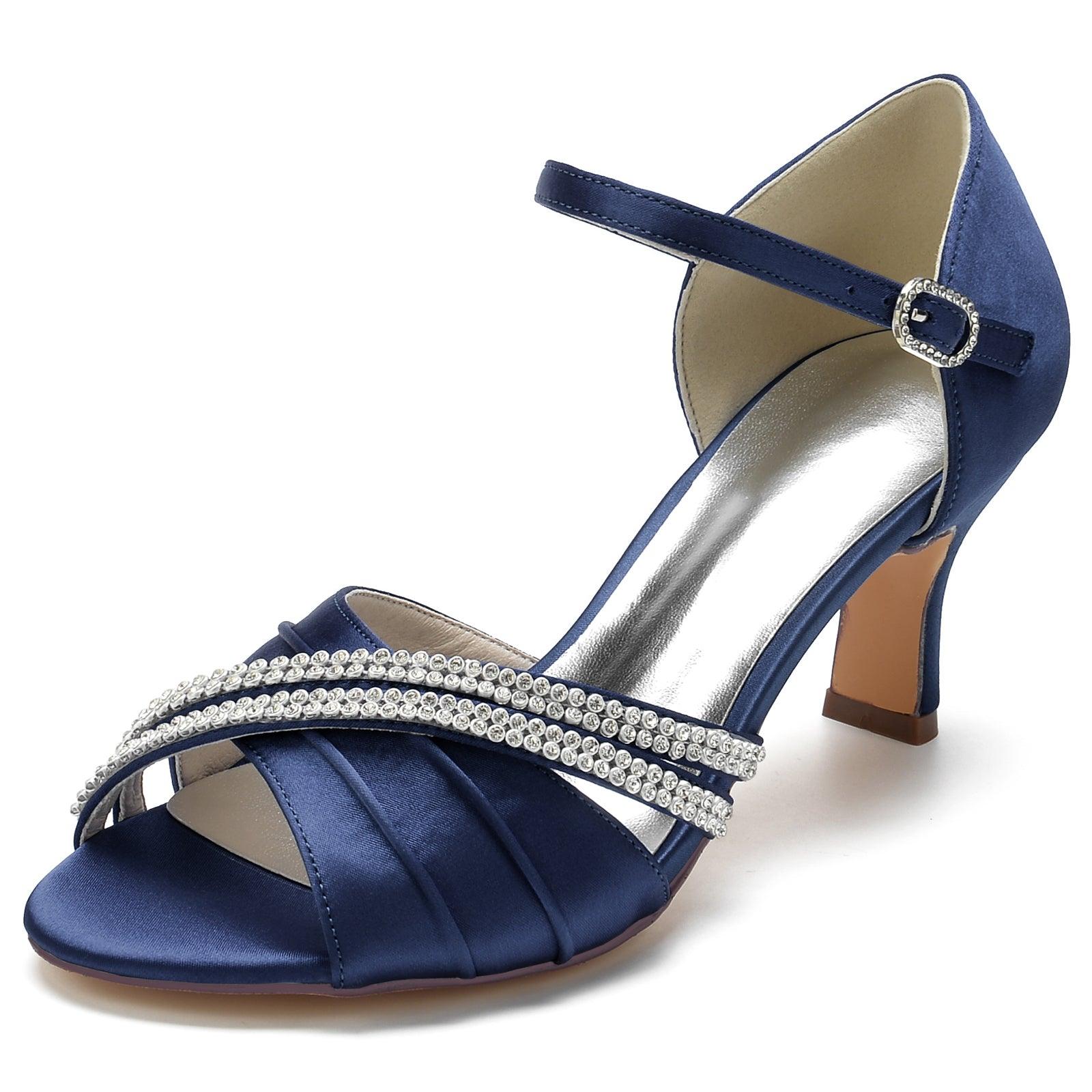 Chunky Heel 6.5cm Silk-Like Shoes CK0314 - COCOMELODY