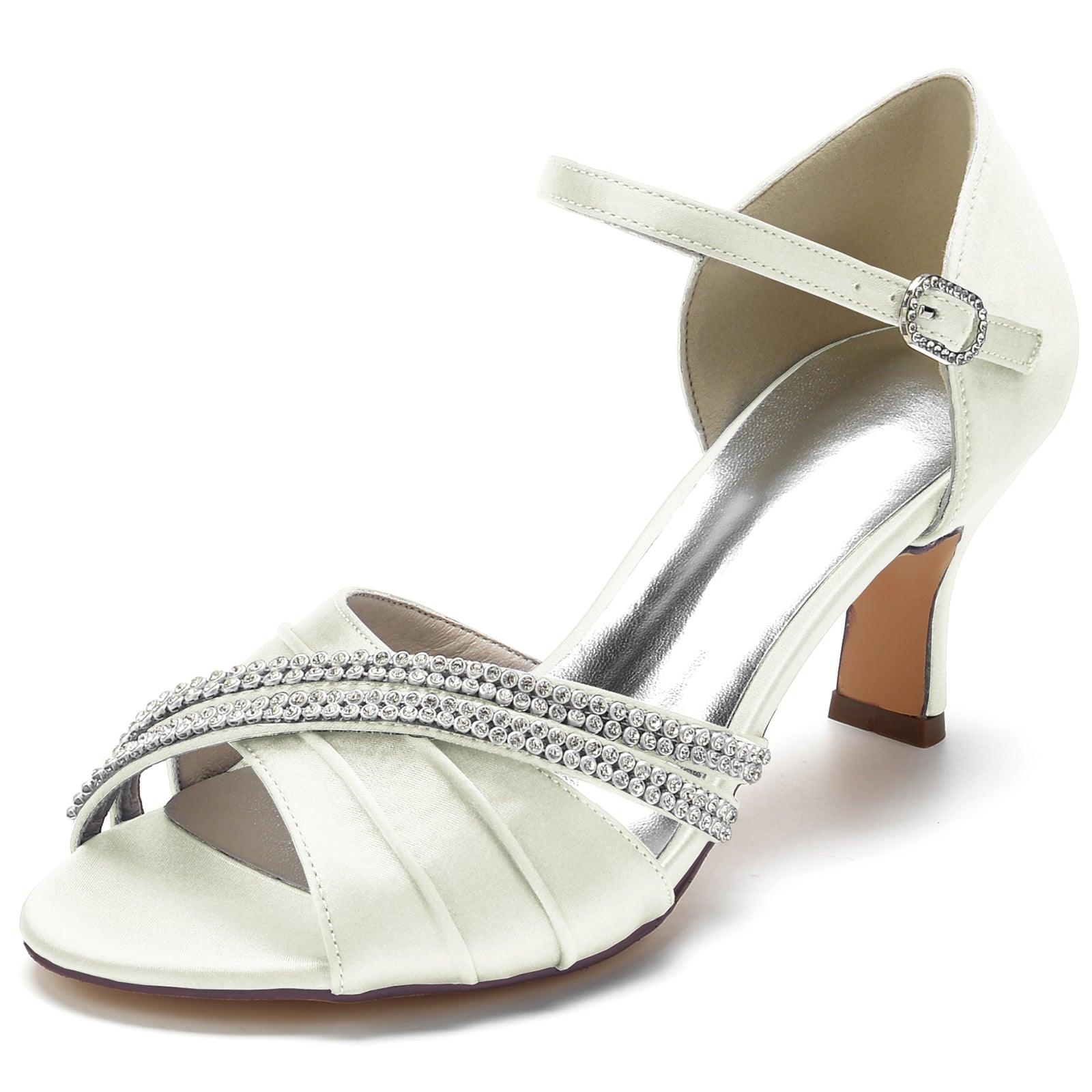 Chunky Heel 6.5cm Silk-Like Shoes CK0314 - COCOMELODY