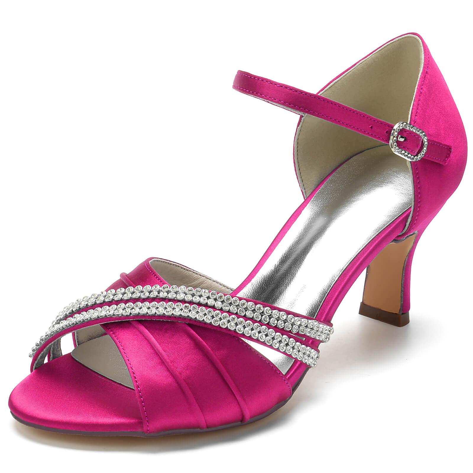Chunky Heel 6.5cm Silk-Like Shoes CK0314 - COCOMELODY