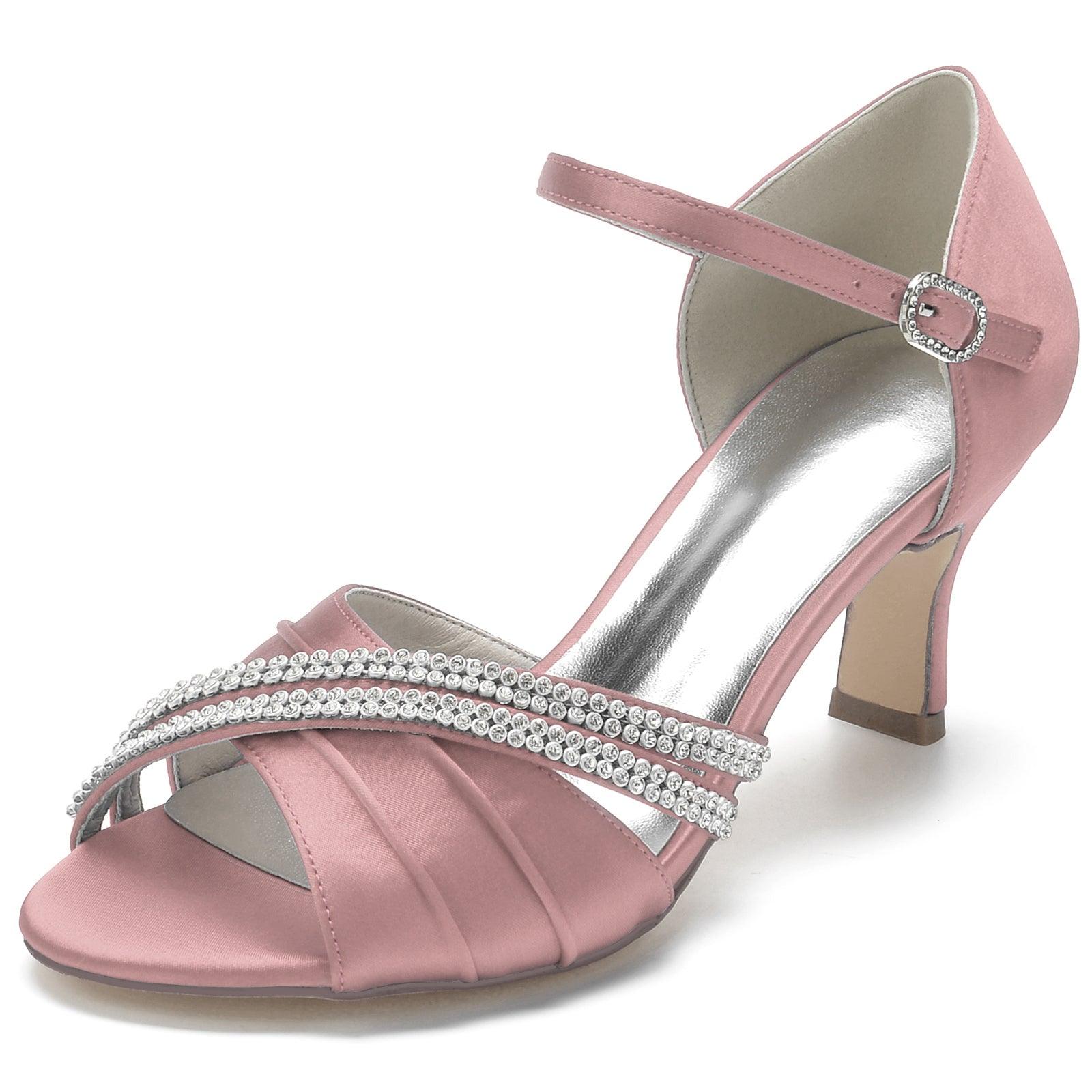 Chunky Heel 6.5cm Silk-Like Shoes CK0314 - COCOMELODY