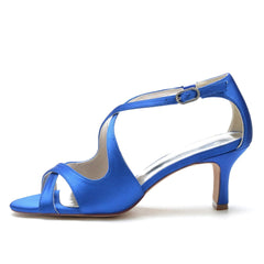 Chunky Heel 6.5cm Silk-Like Shoes CK0319 - COCOMELODY