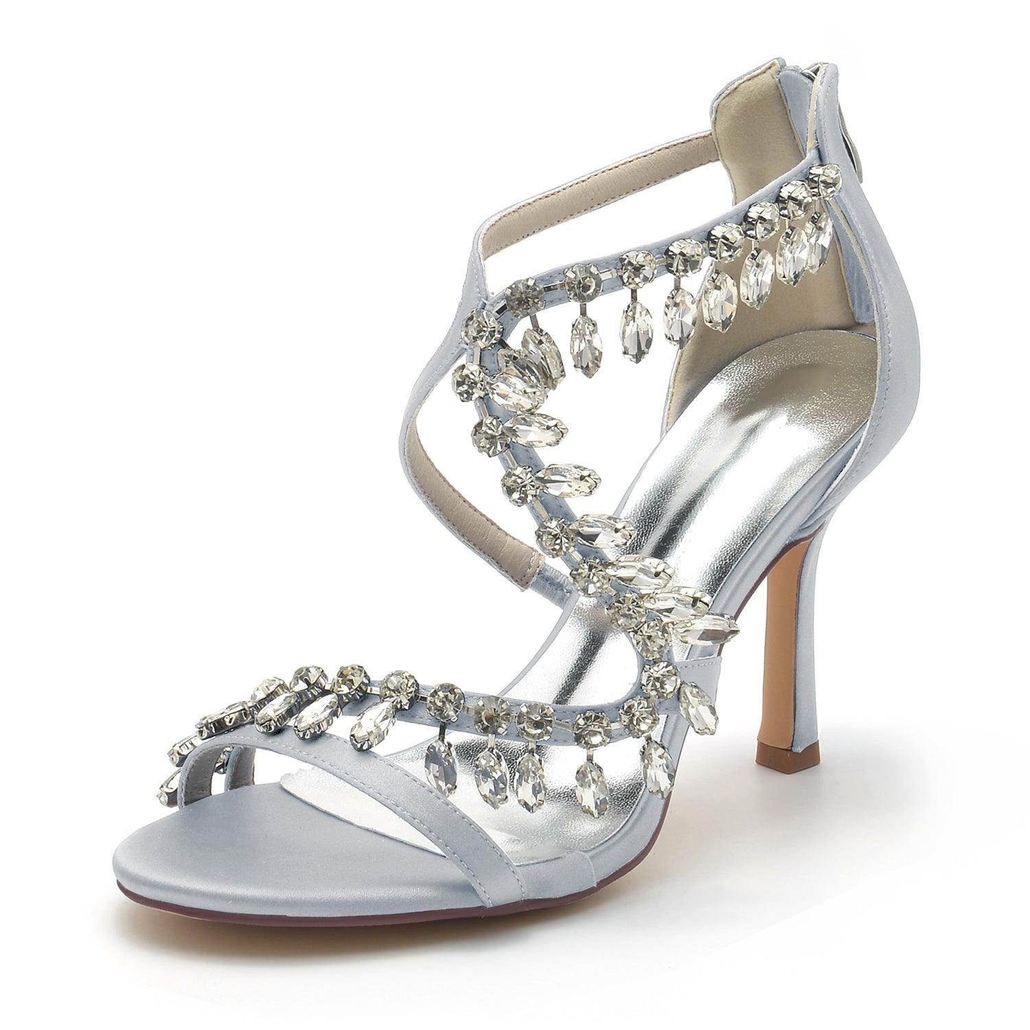 Stiletto Heel 9.5cm Silk-Like Shoes CK0331 - COCOMELODY