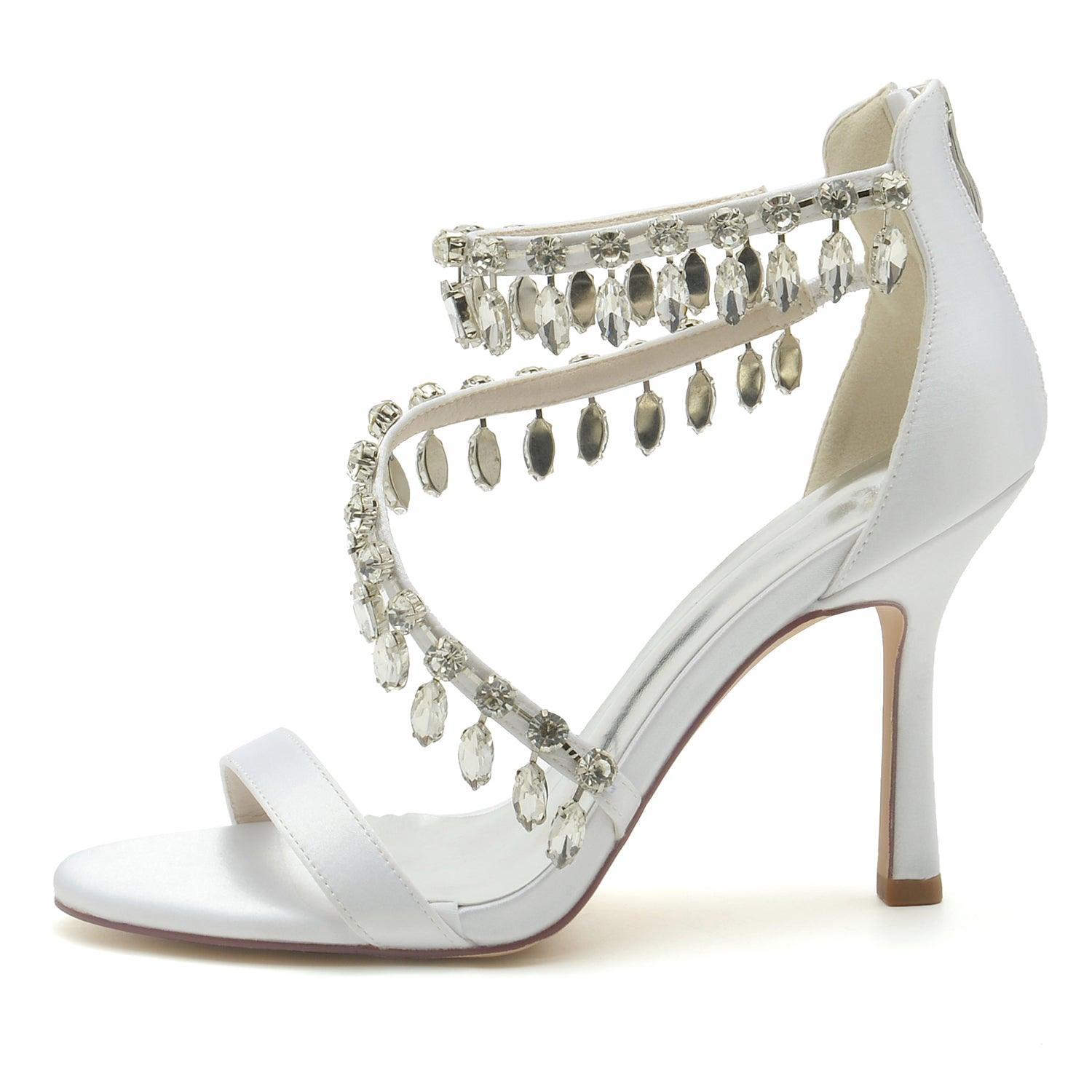 Stiletto Heel 9.5cm Silk-Like Shoes CK0332 - COCOMELODY