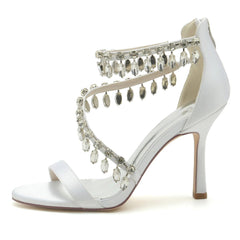 Stiletto Heel 9.5cm Silk-Like Shoes CK0332 - COCOMELODY