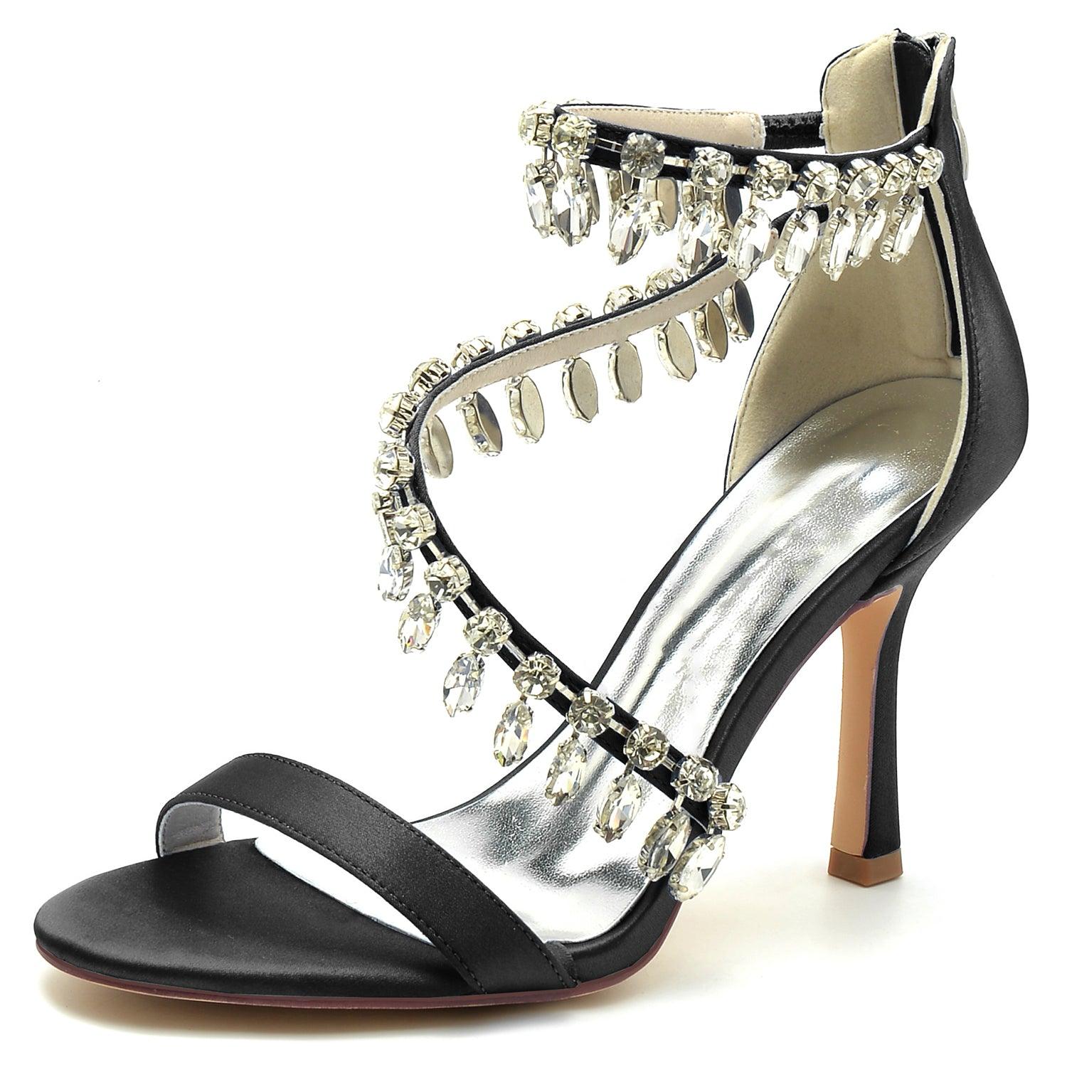 Stiletto Heel 9.5cm Silk-Like Shoes CK0332 - COCOMELODY