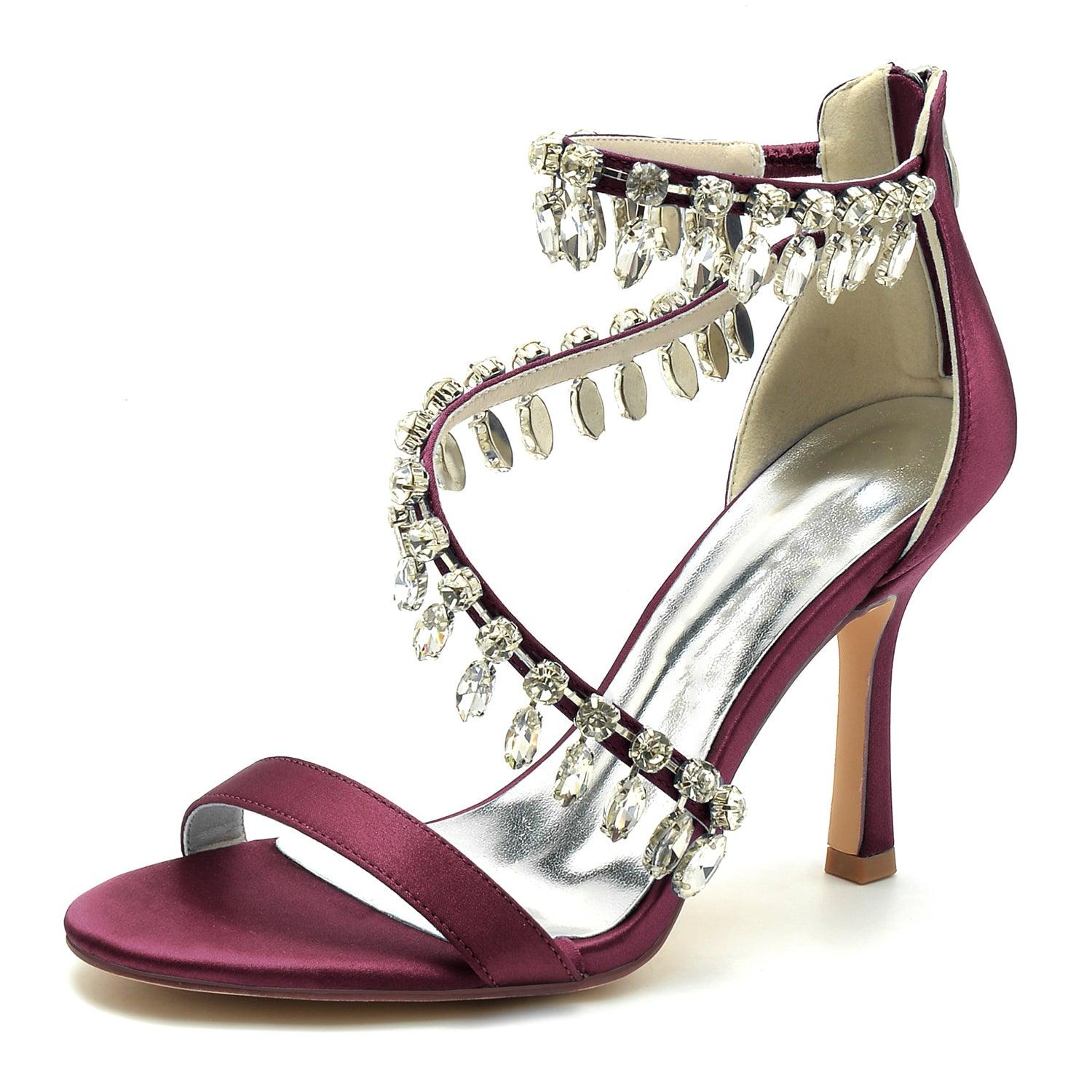 Stiletto Heel 9.5cm Silk-Like Shoes CK0332 - COCOMELODY