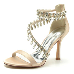 Stiletto Heel 9.5cm Silk-Like Shoes CK0332 - COCOMELODY