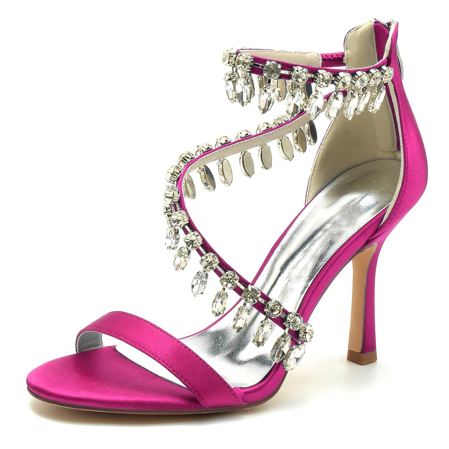 Stiletto Heel 9.5cm Silk-Like Shoes CK0332 - COCOMELODY
