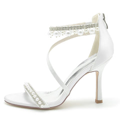 Stiletto Heel 9.5cm Silk-Like Shoes CK0333 - COCOMELODY