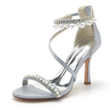 Stiletto Heel 9.5cm Silk-Like Shoes CK0333 - COCOMELODY