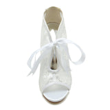 Stiletto Heel 9.5cm Lace Shoes CK0345 - COCOMELODY