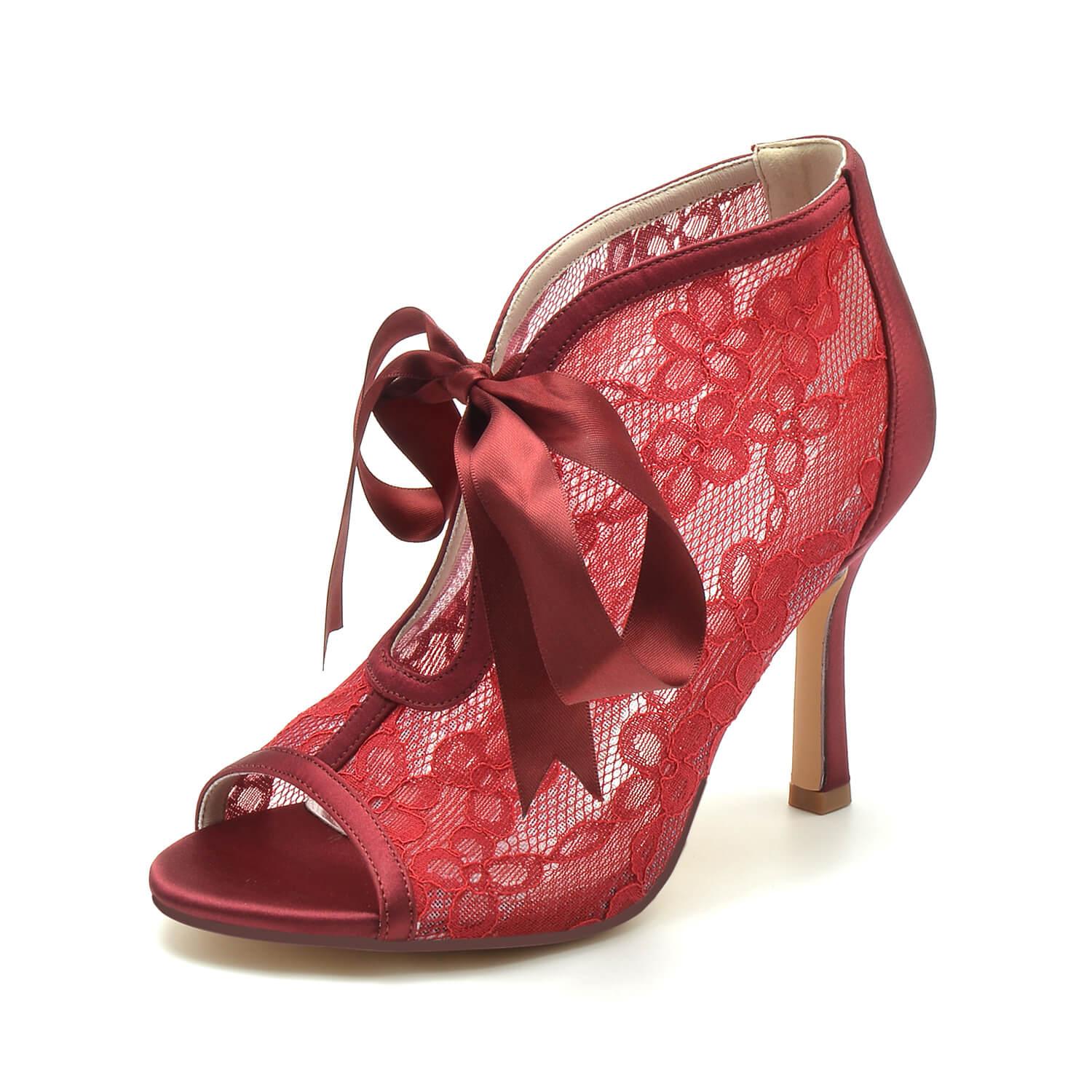 Stiletto Heel 9.5cm Lace Shoes CK0345 - COCOMELODY