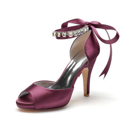 Stiletto Heel 10cm Silk-Like Shoes CK0353 - COCOMELODY