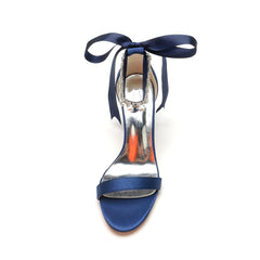 Chunky Heel 8.5cm Silk-Like Shoes CK0356 - COCOMELODY