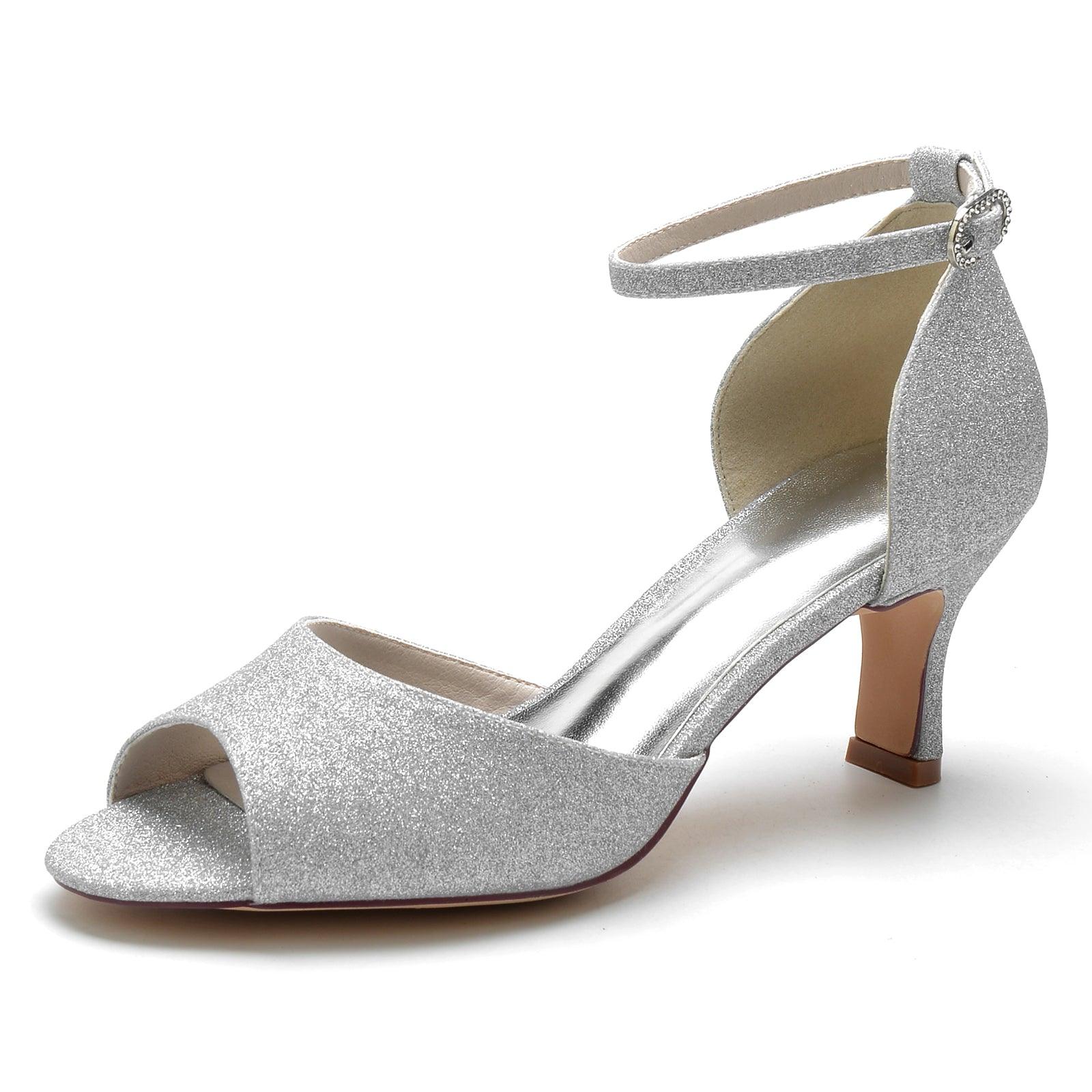 Chunky Heel 6.5cm Glitter Shoes CK0368 - COCOMELODY