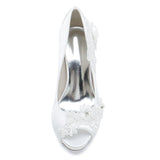 Stiletto Heel 10cm Silk-Like Shoes CK0374 - COCOMELODY