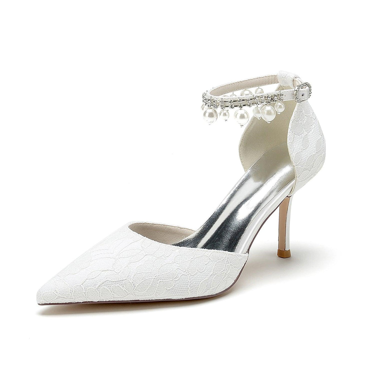 Stiletto Heel 8.5cm Silk-Like Lace Shoes CK0378 - COCOMELODY