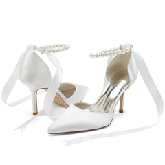 Stiletto Heel 8.5cm Silk-Like Shoes CK0380 - COCOMELODY
