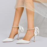 Stiletto Heel 8.5cm Silk-Like Shoes CK0380 - COCOMELODY