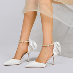 Stiletto Heel 8.5cm Silk-Like Shoes CK0380 - COCOMELODY