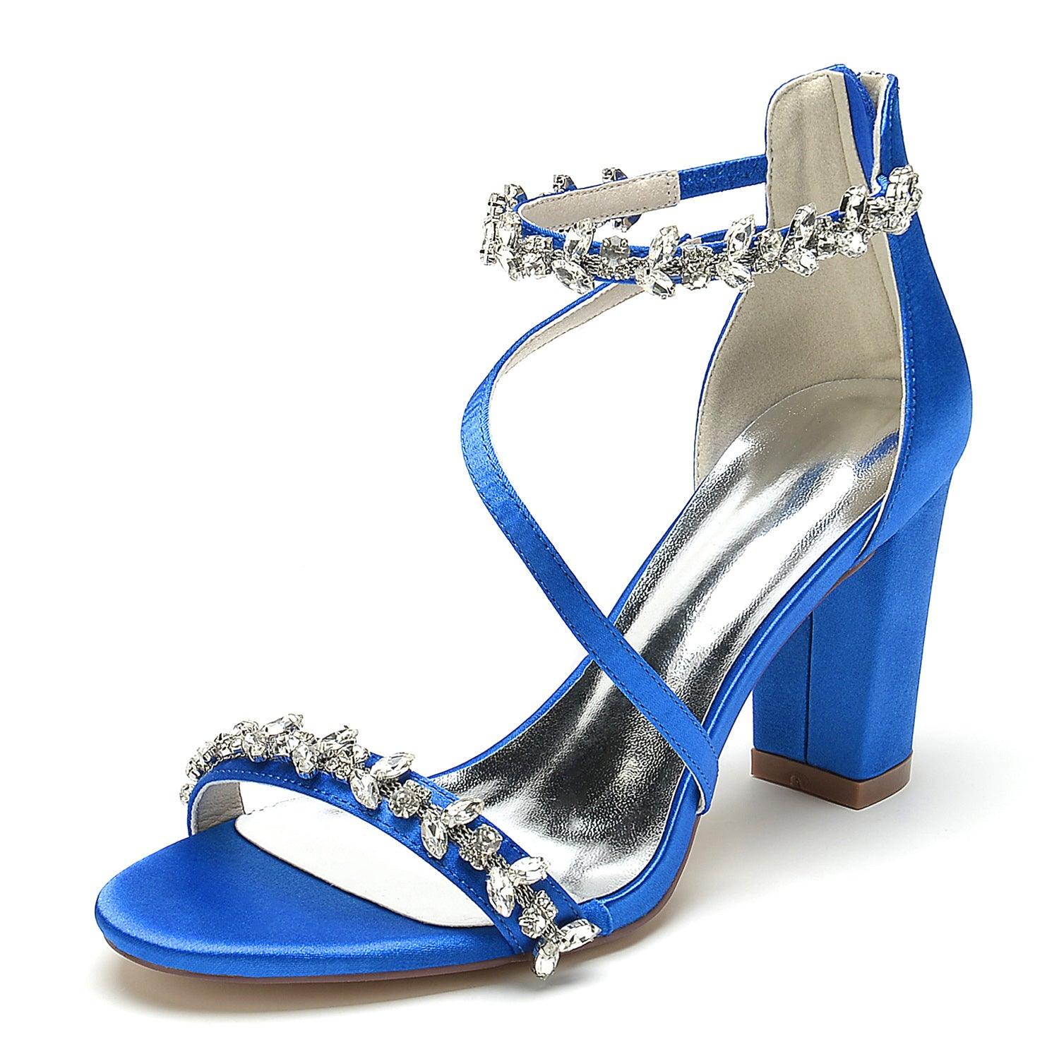 Chunky Heel 8.5cm Silk-Like Shoes CK0382 - COCOMELODY