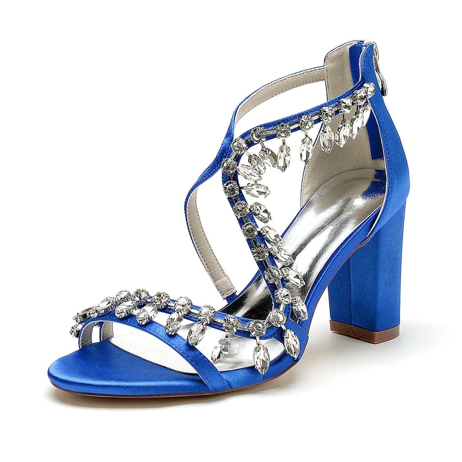 Chunky Heel 8.5cm Silk-Like Shoes CK0385 - COCOMELODY