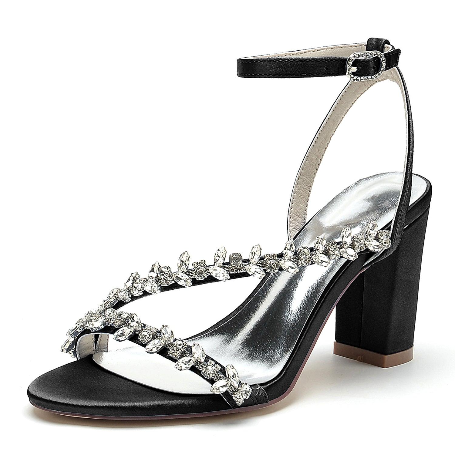 Chunky Heel 8.5cm Silk-Like Shoes CK0388 - COCOMELODY