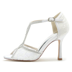 Stiletto Heel 9.5cm Silk-Like Shoes CK0390 - COCOMELODY