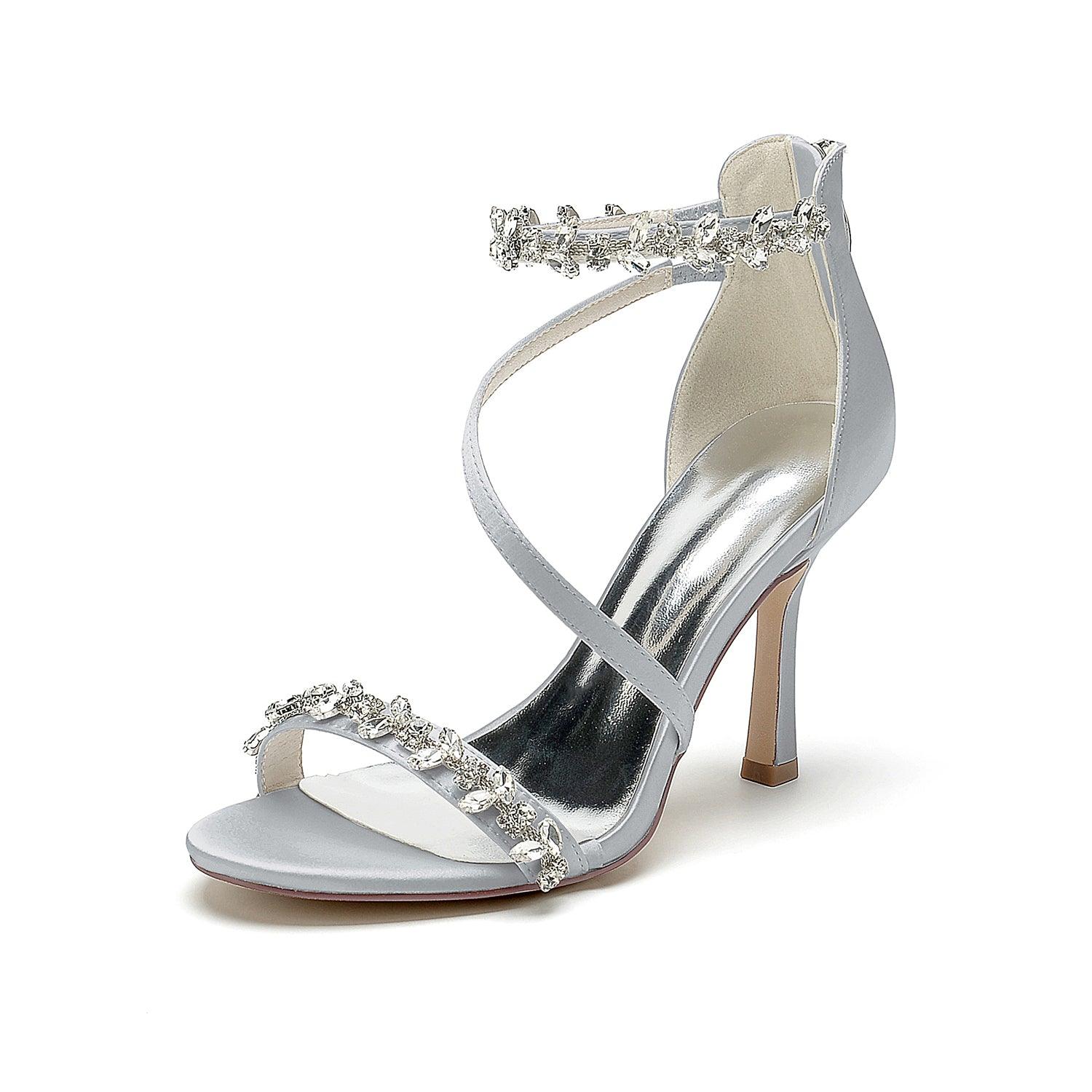 Stiletto Heel 9.5cm Silk-Like Shoes CK0391 - COCOMELODY