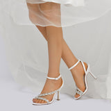 Stiletto Heel 9.5cm Silk-Like Shoes CK0392 - COCOMELODY