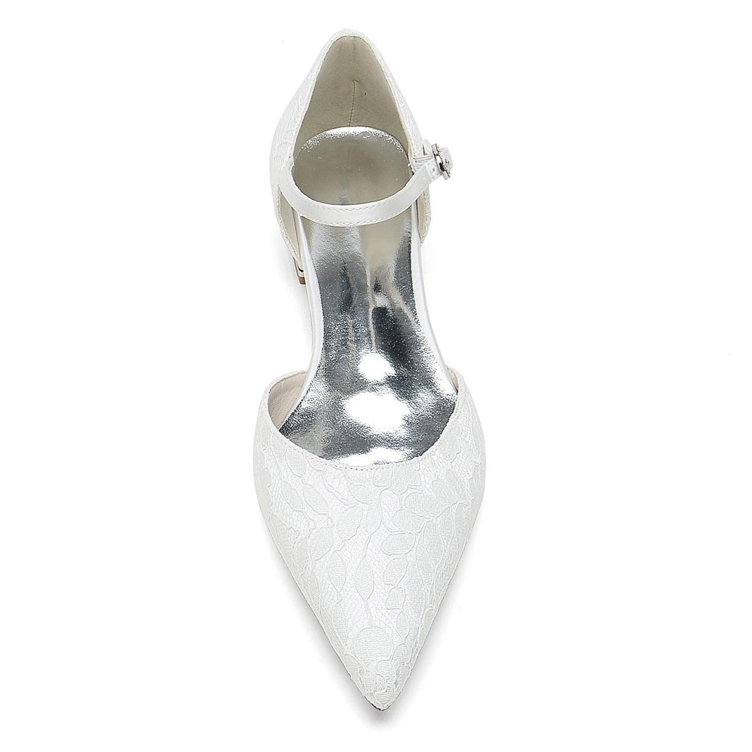 Flat Heel 2.5cm Silk-Like Lace Shoes CK0395 - COCOMELODY