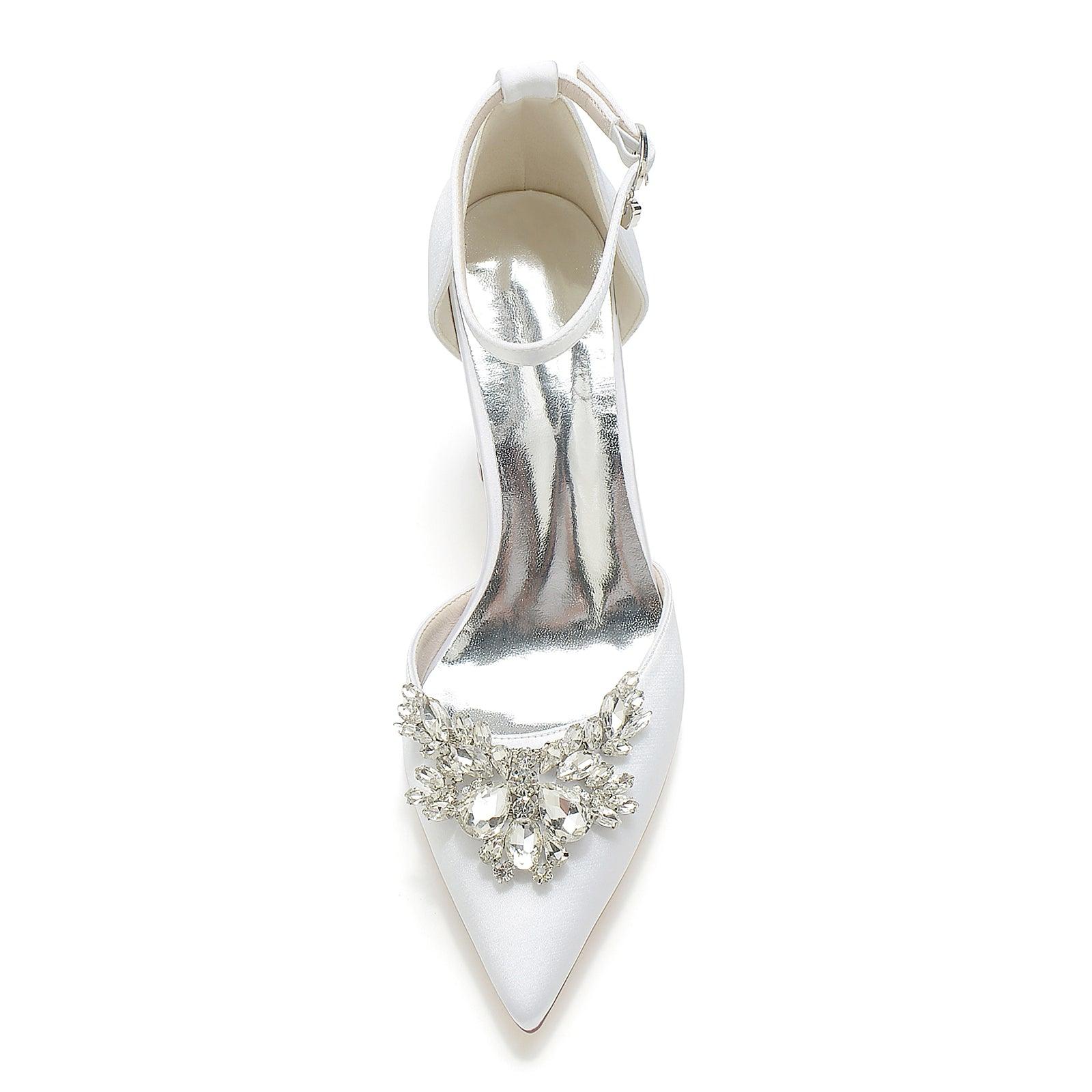 Chunky Heel 8.5cm Silk-Like Shoes CK0398 - COCOMELODY