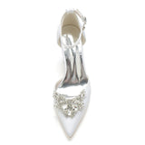 Chunky Heel 8.5cm Silk-Like Shoes CK0398 - COCOMELODY
