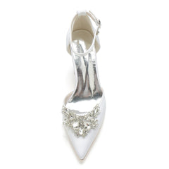 Chunky Heel 8.5cm Silk-Like Shoes CK0398 - COCOMELODY