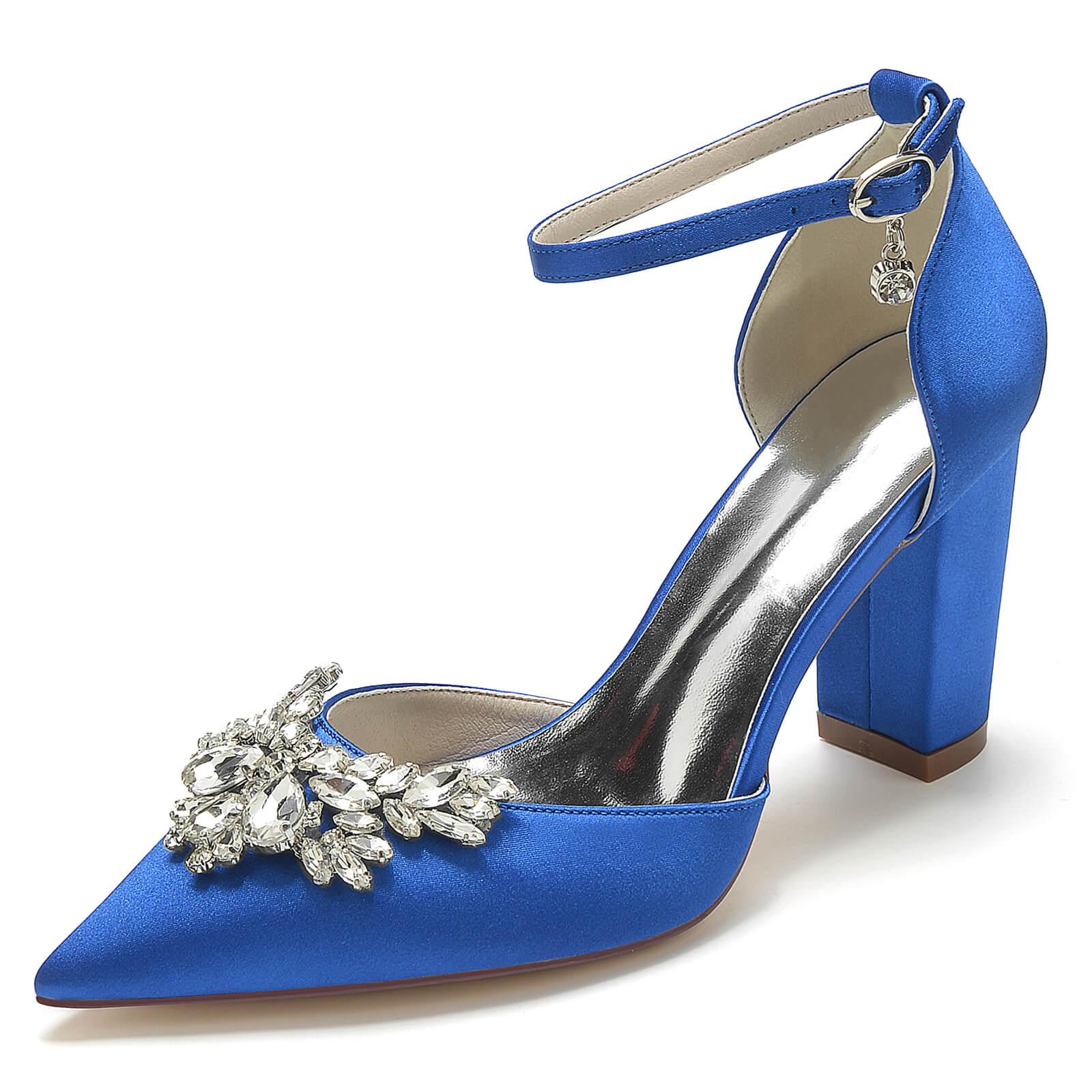 Chunky Heel 8.5cm Silk-Like Shoes CK0398 - COCOMELODY
