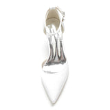 Chunky Heel 8.5cm Silk-Like Shoes CK0401 - COCOMELODY