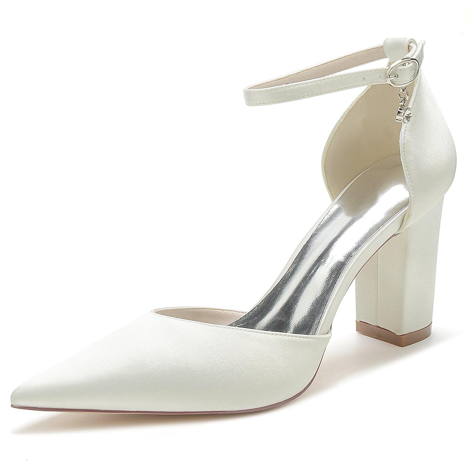 Chunky Heel 8.5cm Silk-Like Shoes CK0401 - COCOMELODY