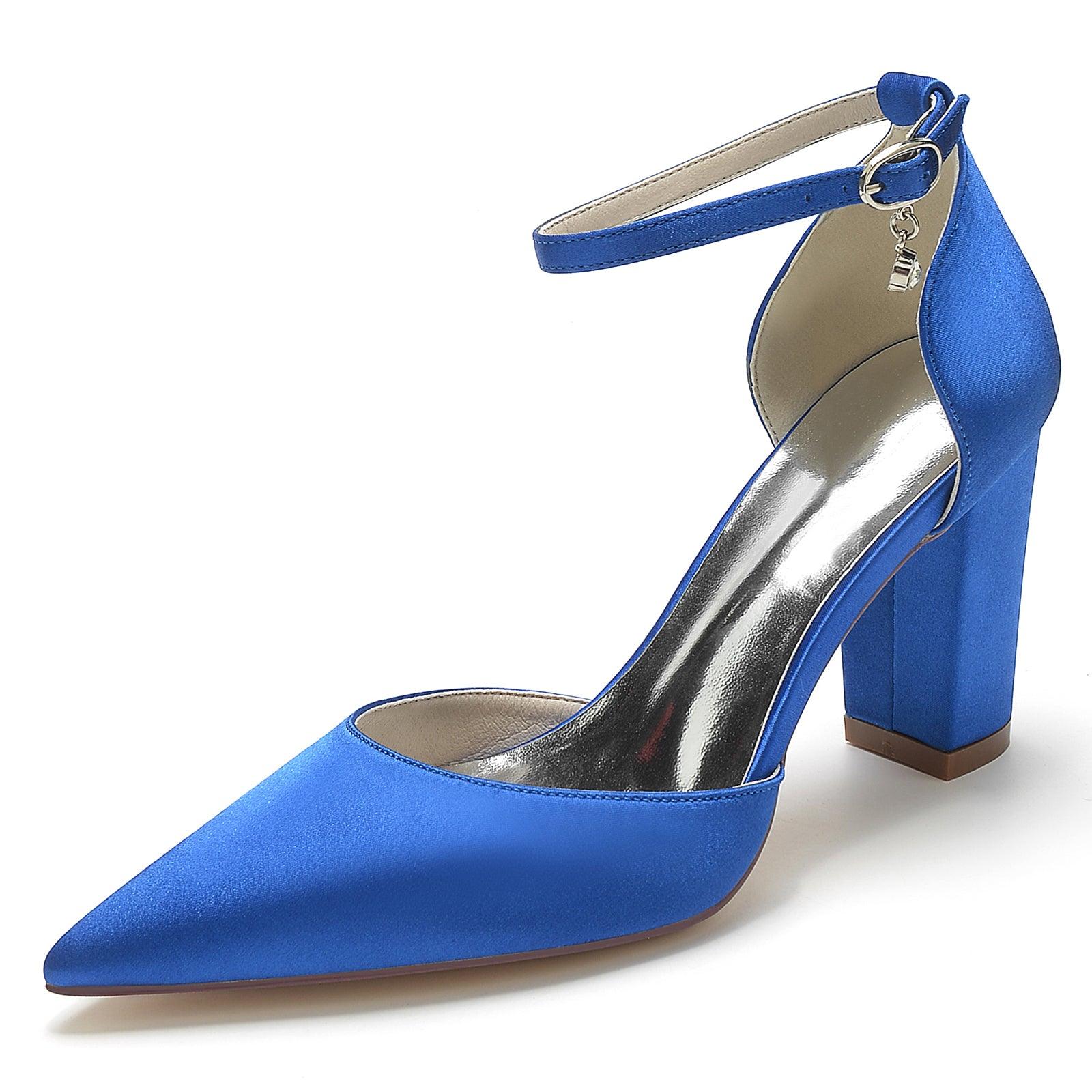 Chunky Heel 8.5cm Silk-Like Shoes CK0401 - COCOMELODY