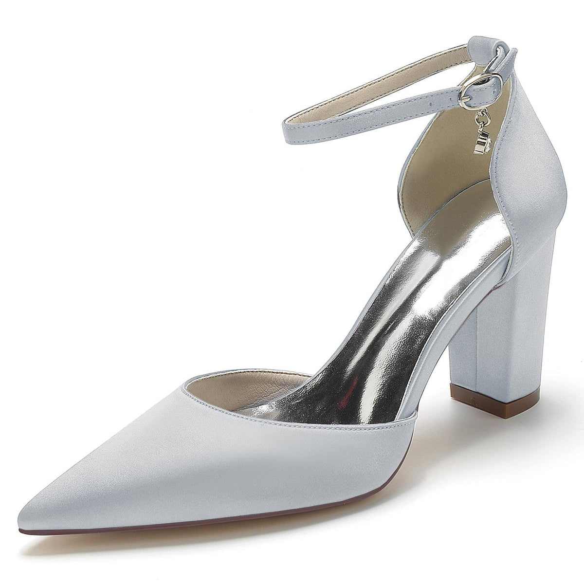Chunky Heel 8.5cm Silk-Like Shoes CK0401 - COCOMELODY