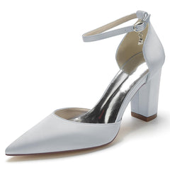 Chunky Heel 8.5cm Silk-Like Shoes CK0401 - COCOMELODY