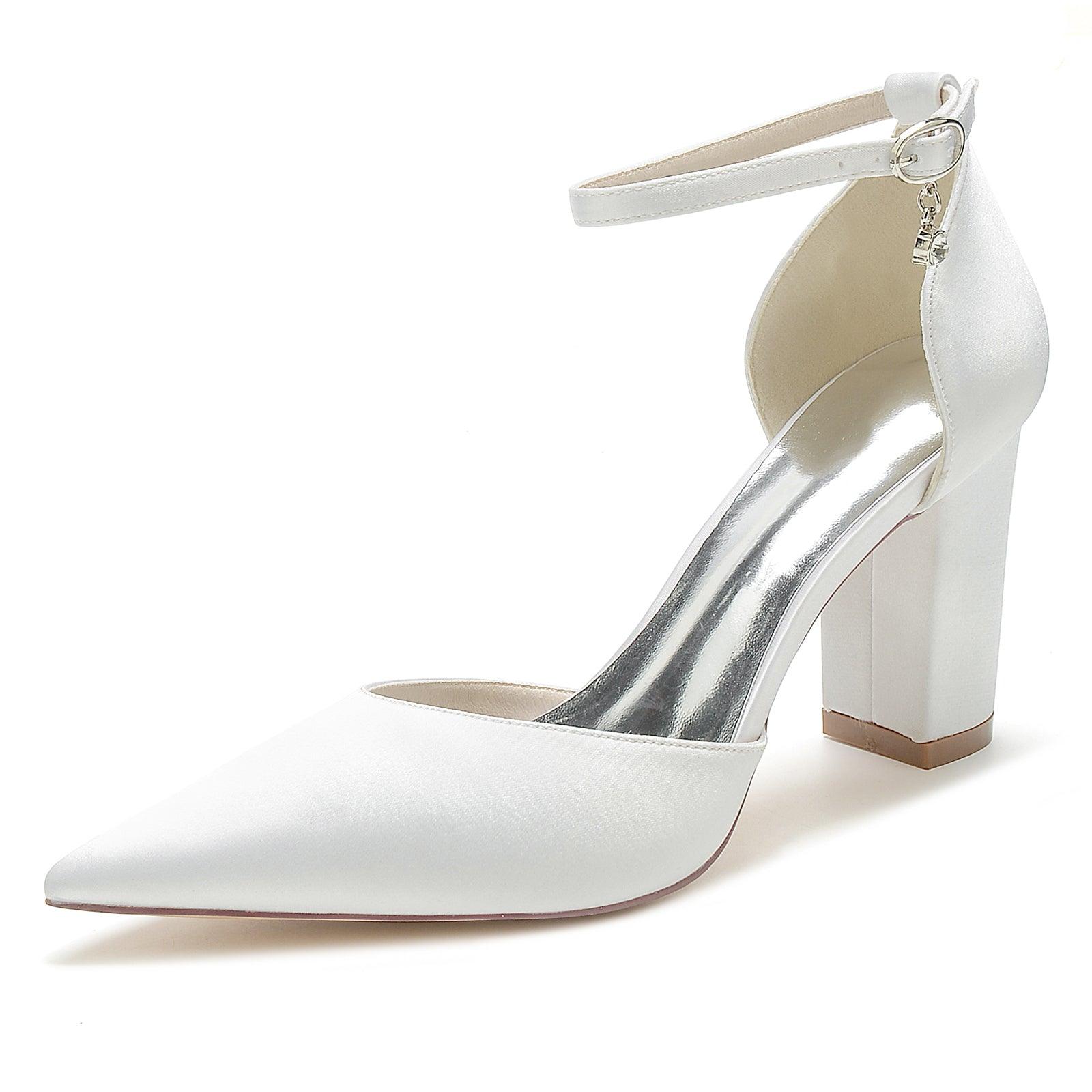 Chunky Heel 8.5cm Silk-Like Shoes CK0401 - COCOMELODY