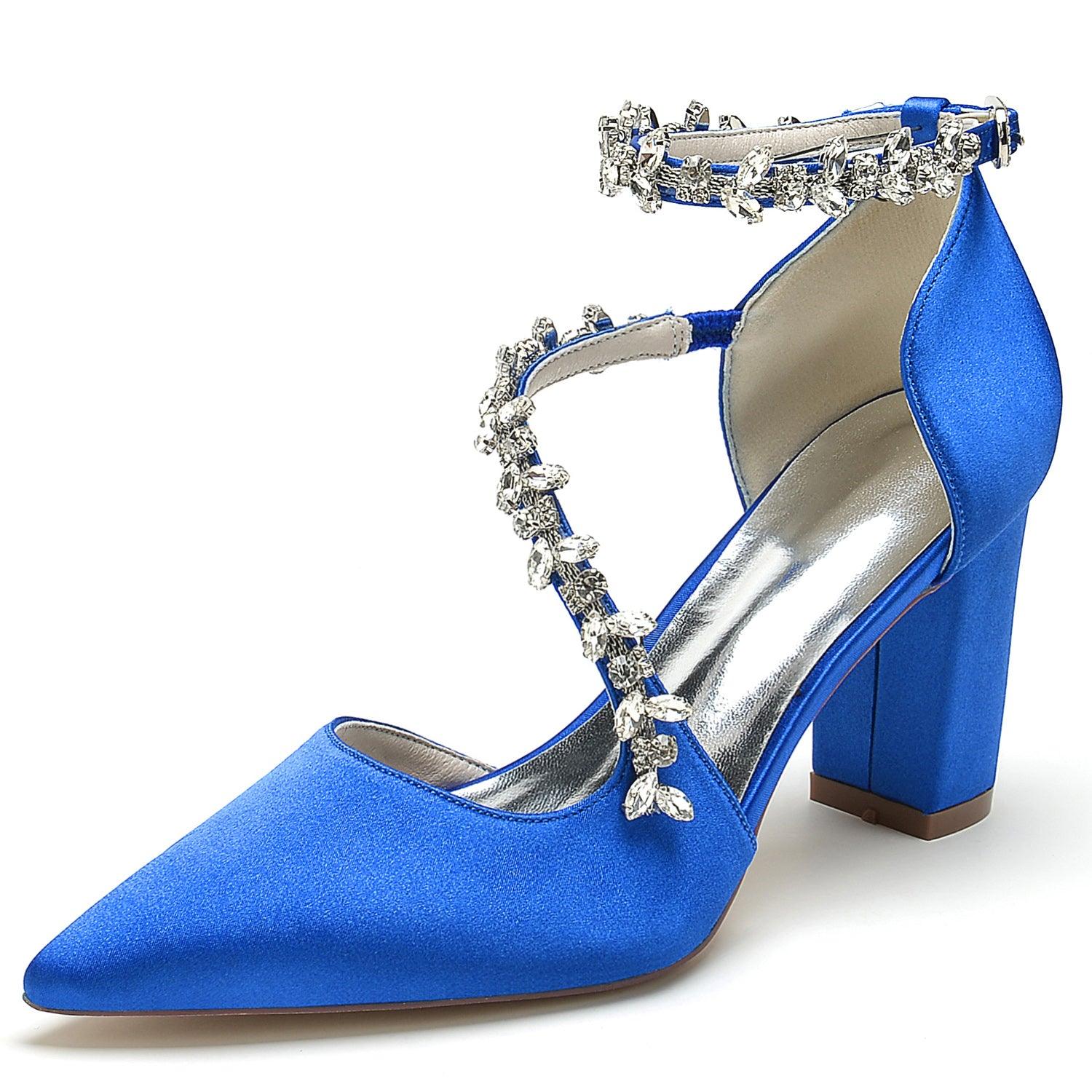 Chunky Heel 8.5cm Silk-Like Shoes CK0402 - COCOMELODY