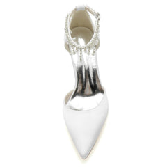 Chunky Heel 8.5cm Silk-Like Shoes CK0403 - COCOMELODY