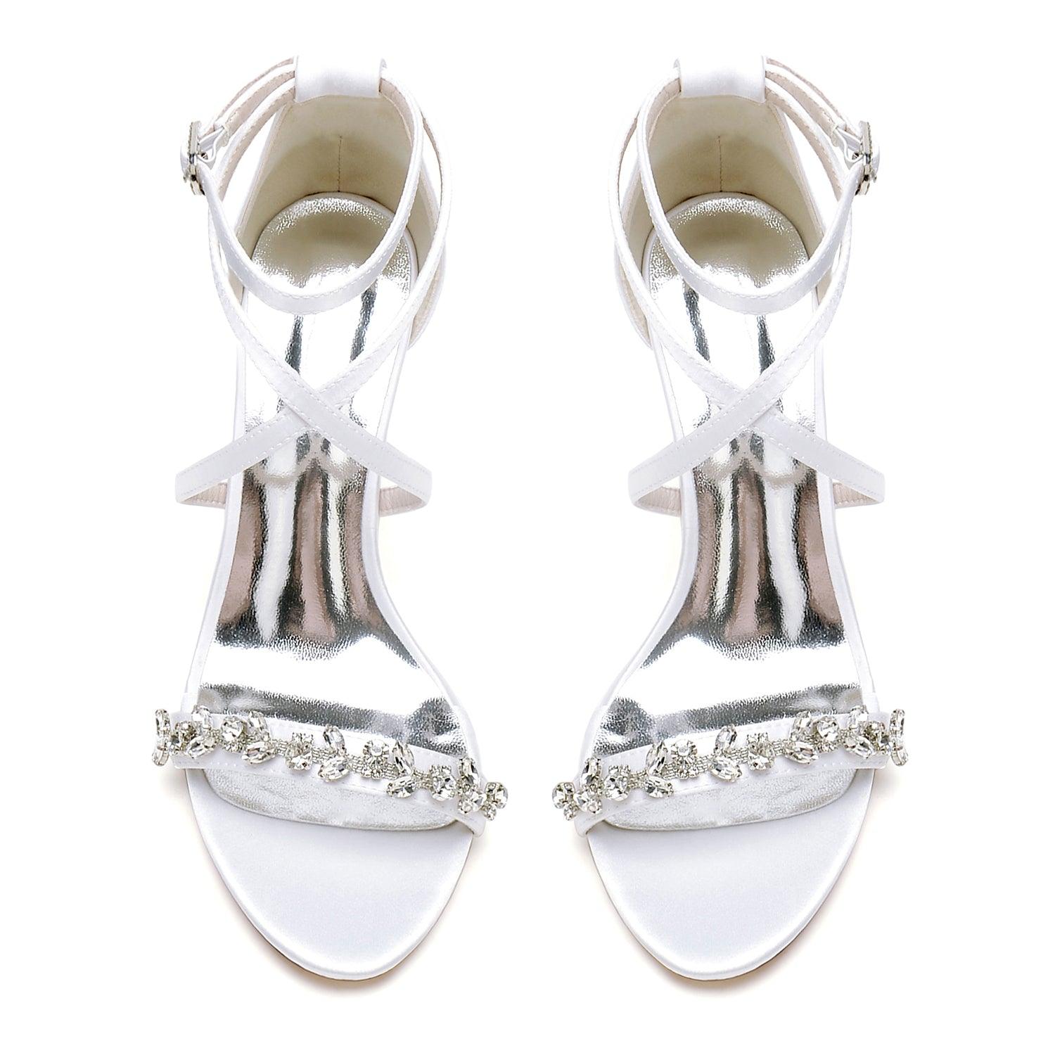 Chunky Heel 8.5cm Silk-Like Shoes CK0428 - COCOMELODY
