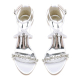 Chunky Heel 8.5cm Silk-Like Shoes CK0428 - COCOMELODY