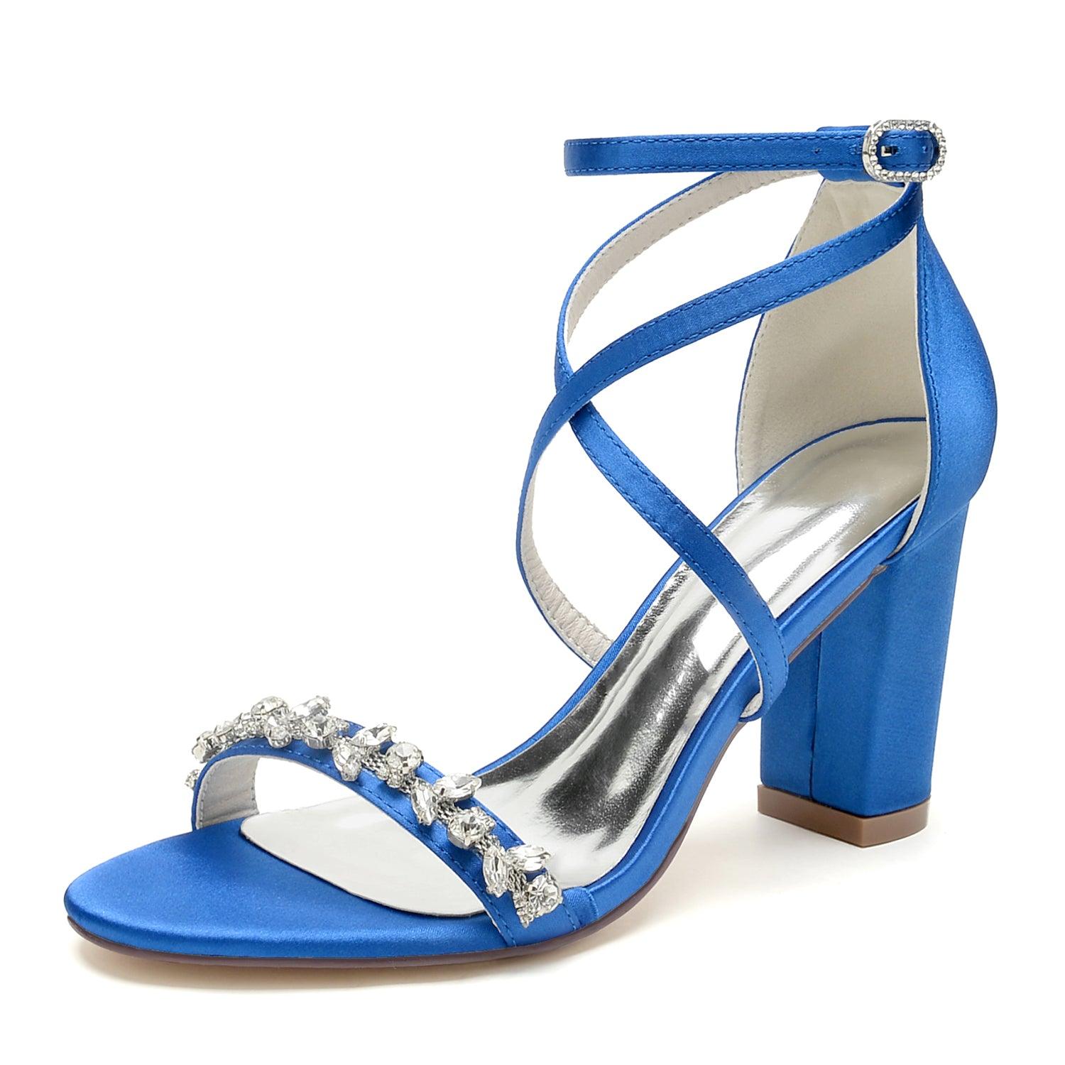Chunky Heel 8.5cm Silk-Like Shoes CK0428 - COCOMELODY
