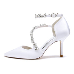 Stiletto Heel 8.5cm Silk-Like Shoes CK0432 - COCOMELODY