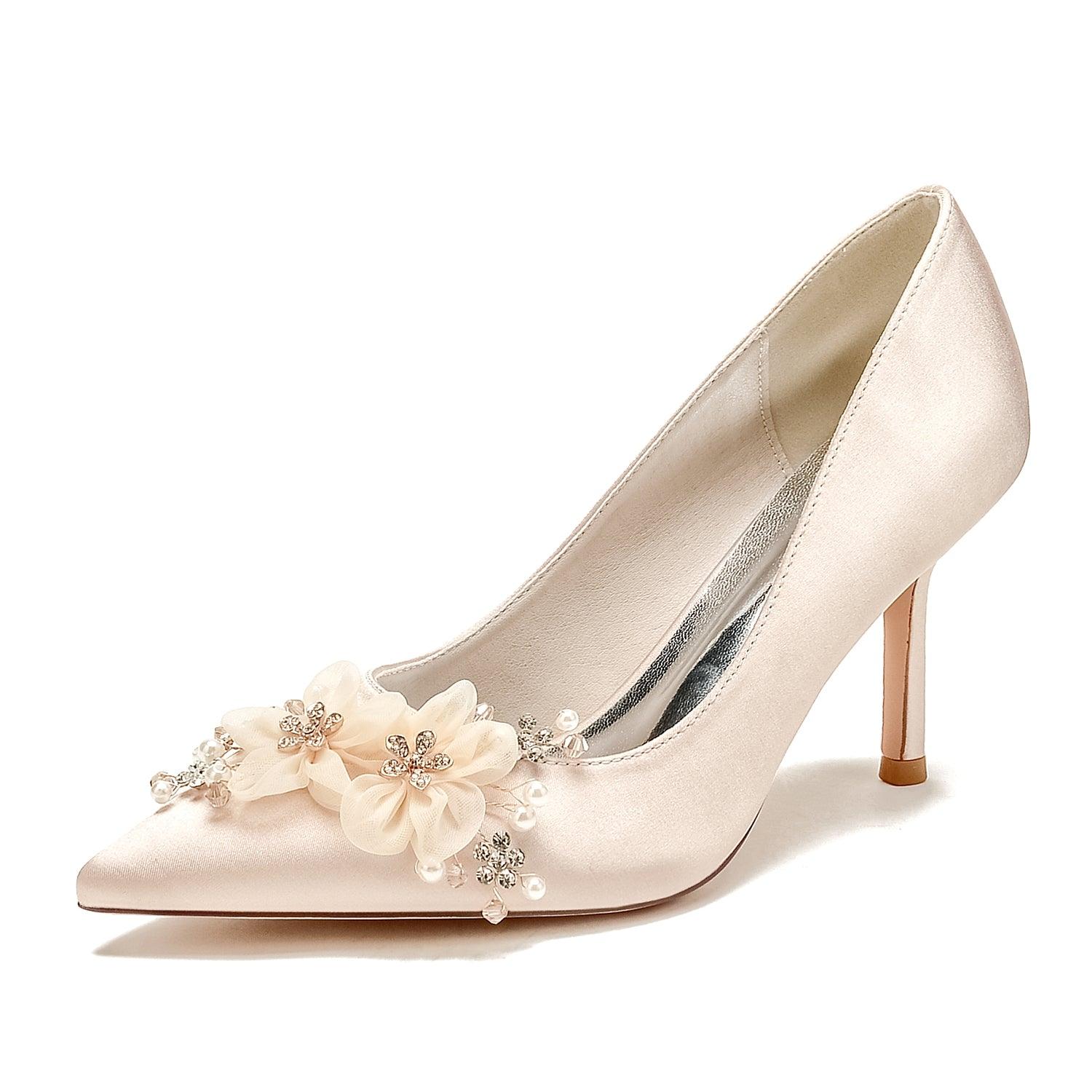 Stiletto Heel 8.5cm Silk-Like Shoes CK0433 - COCOMELODY