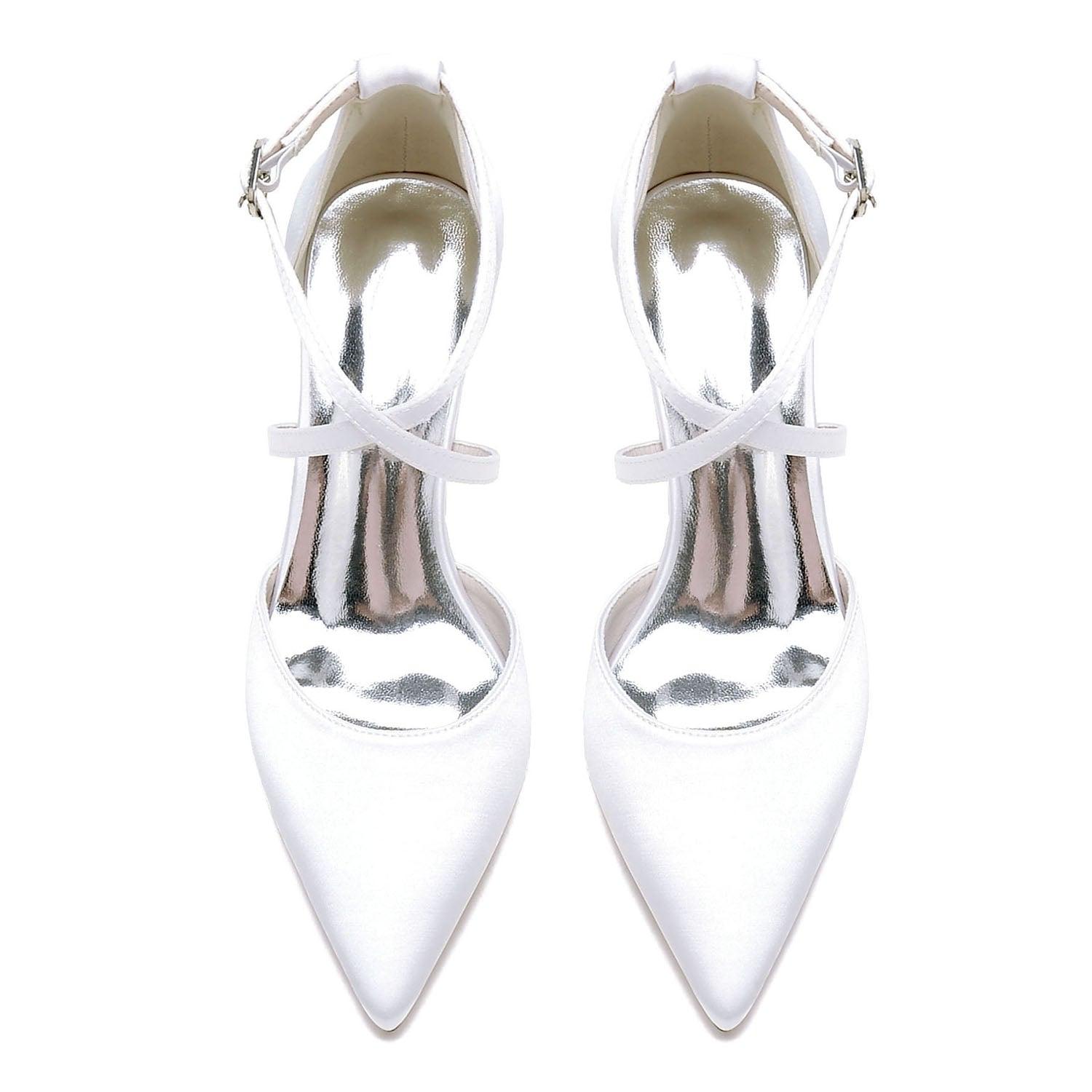 Chunky Heel 8.5cm Silk-Like Shoes CK0434 - COCOMELODY