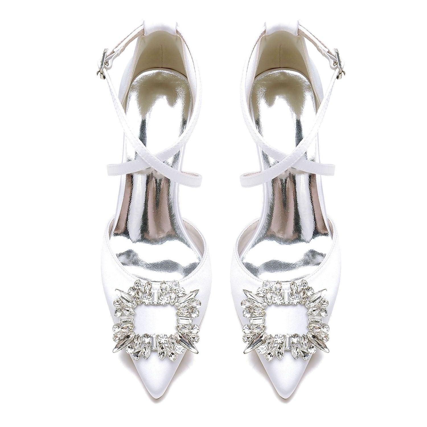 Chunky Heel 8.5cm Silk-Like Shoes CK0435 - COCOMELODY
